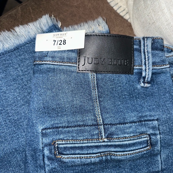 Judy Blue High Rise Dark Wash Button Fly Column Straight Leg Jeans - 7/28 - Picture 1 of 3